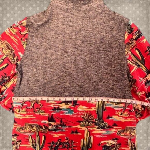 Red Western Women's Zip Up Jacket Plus Size 1X - Picture 7 of 9